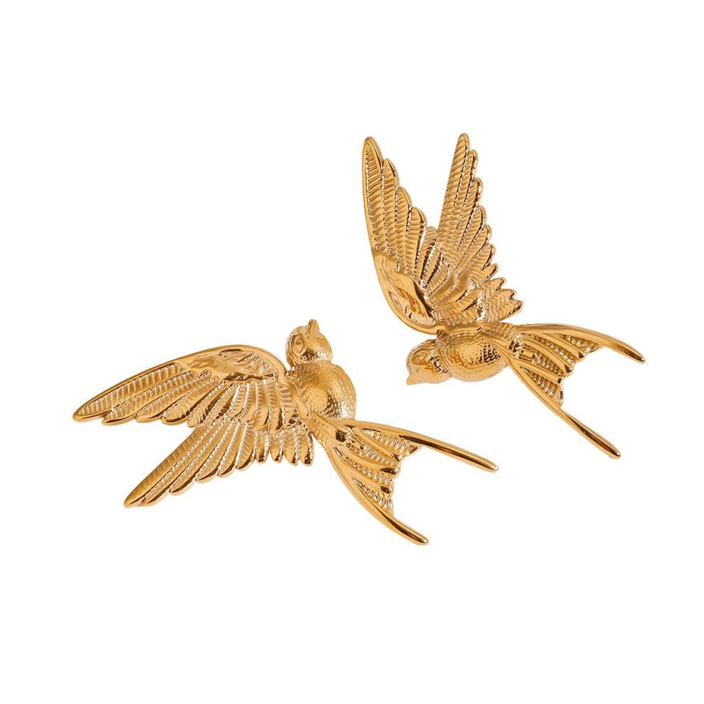 Smooth Surfaces Peace Doves Earring Ear Studs Crafted For