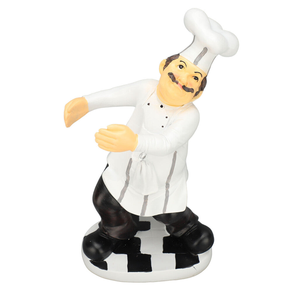 Resin Chef Statue Decor, 28.5x15cm, Holding Red Wine Figurine