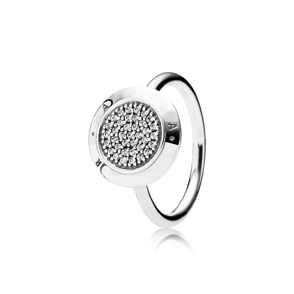 (Model 5) White copper ring, women's full diamond pendant necklace, collarbone chain, fashionable and elegant stud earrings