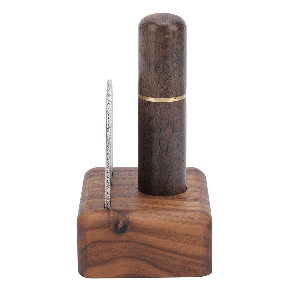 Heat-Resistant Coffee Distributor Tool Set 53mm Stainless Steel & Walnut