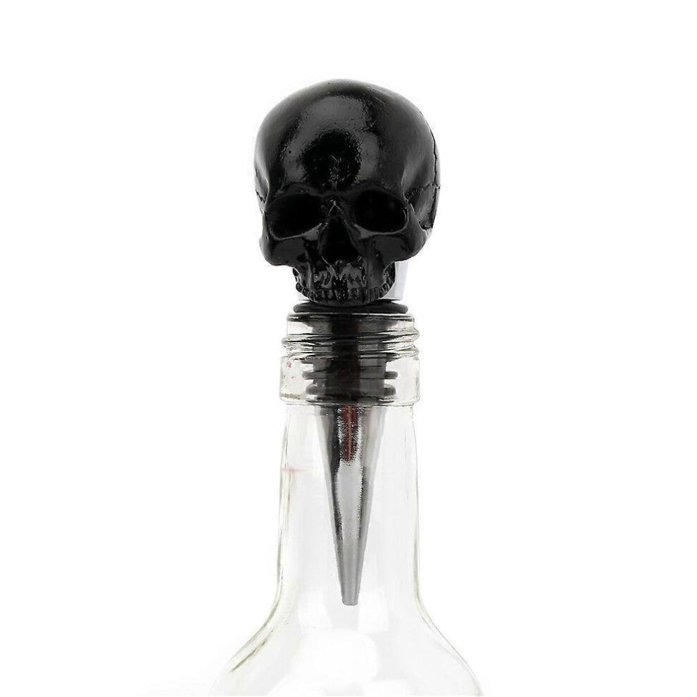 1PCS Wine Stopper, Cork, Skull Decor Wine Stopper Bottle Stopper Gift for Halloween, Christmas, Black Funny Skull Cork Champagne Red Wine Co