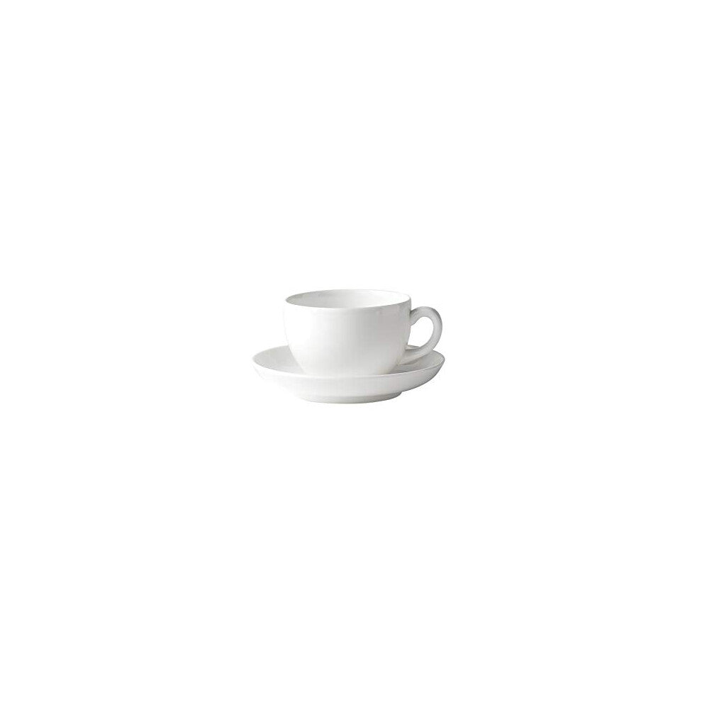 White 20cl Porcelain Tea Cup, Modern Design, Dishwasher Safe, Elegant Tableware
