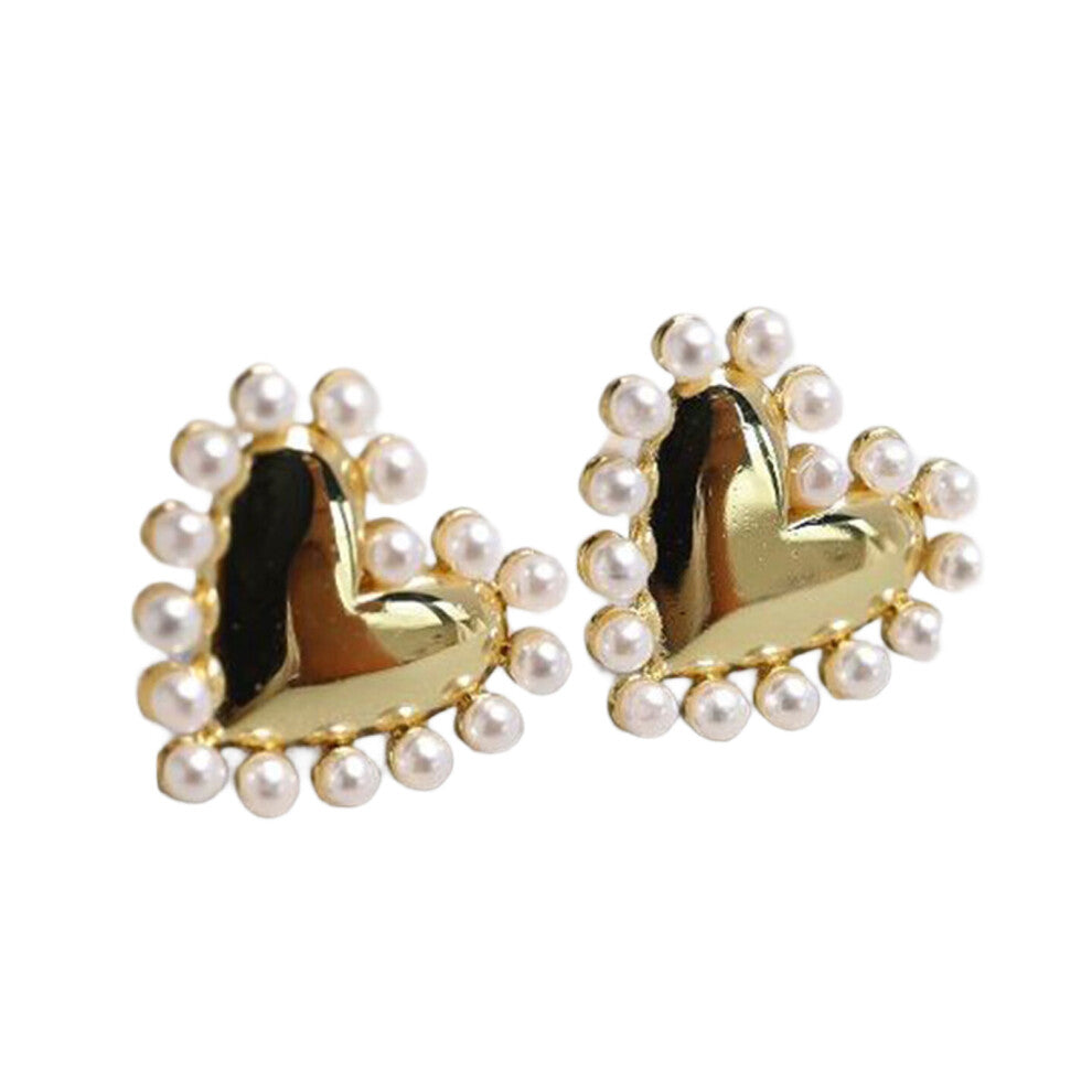 Playful Heart Ear Studs Heart Earings Fashion Jewelry Stylish