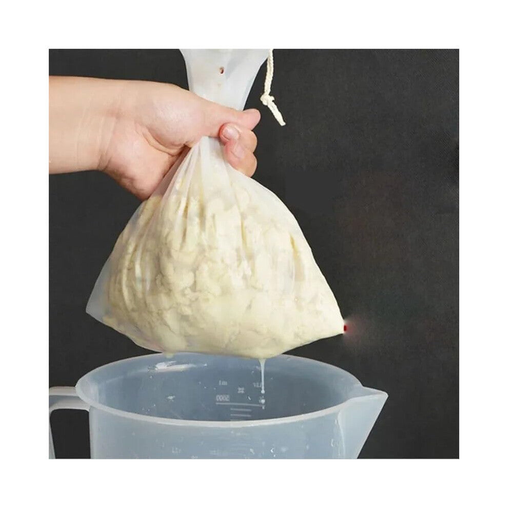 Nut Milk Bag 20X30cm Reusable Almond Milk Strainer Fine Mesh Nylon Cheesecloth for Cold Brew Coffee and Homebrew (Size: S 15x20cm)