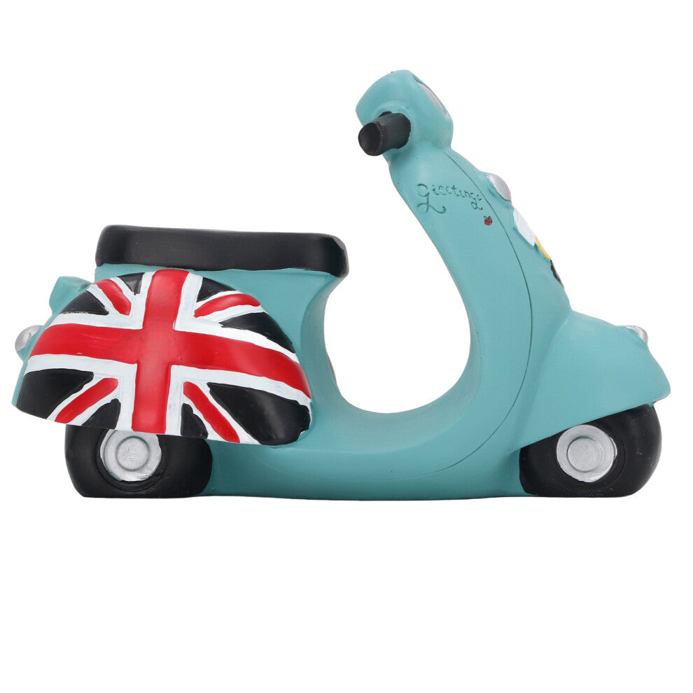 Vintage Blue Motorcycle Resin Decor 13x10x9cm for Office & Gift