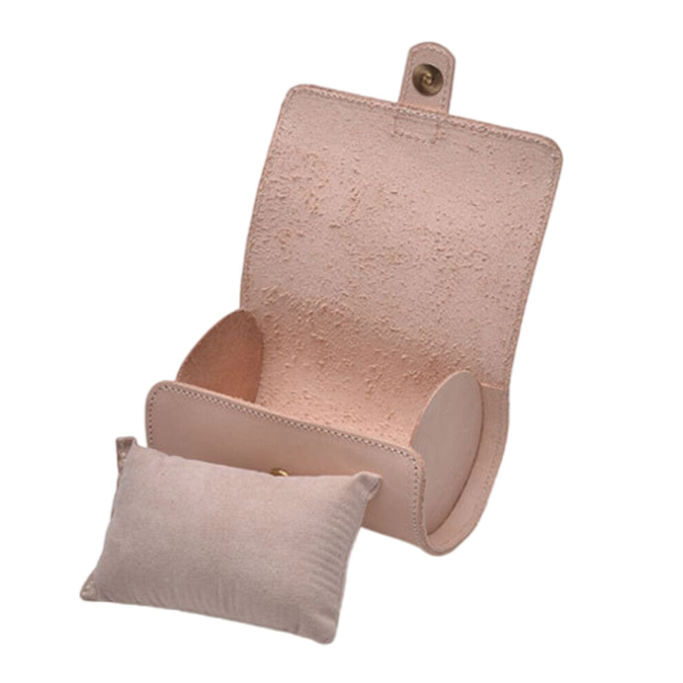 Portable Leather Watch Roll Storage Case for 2 Watches with Soft