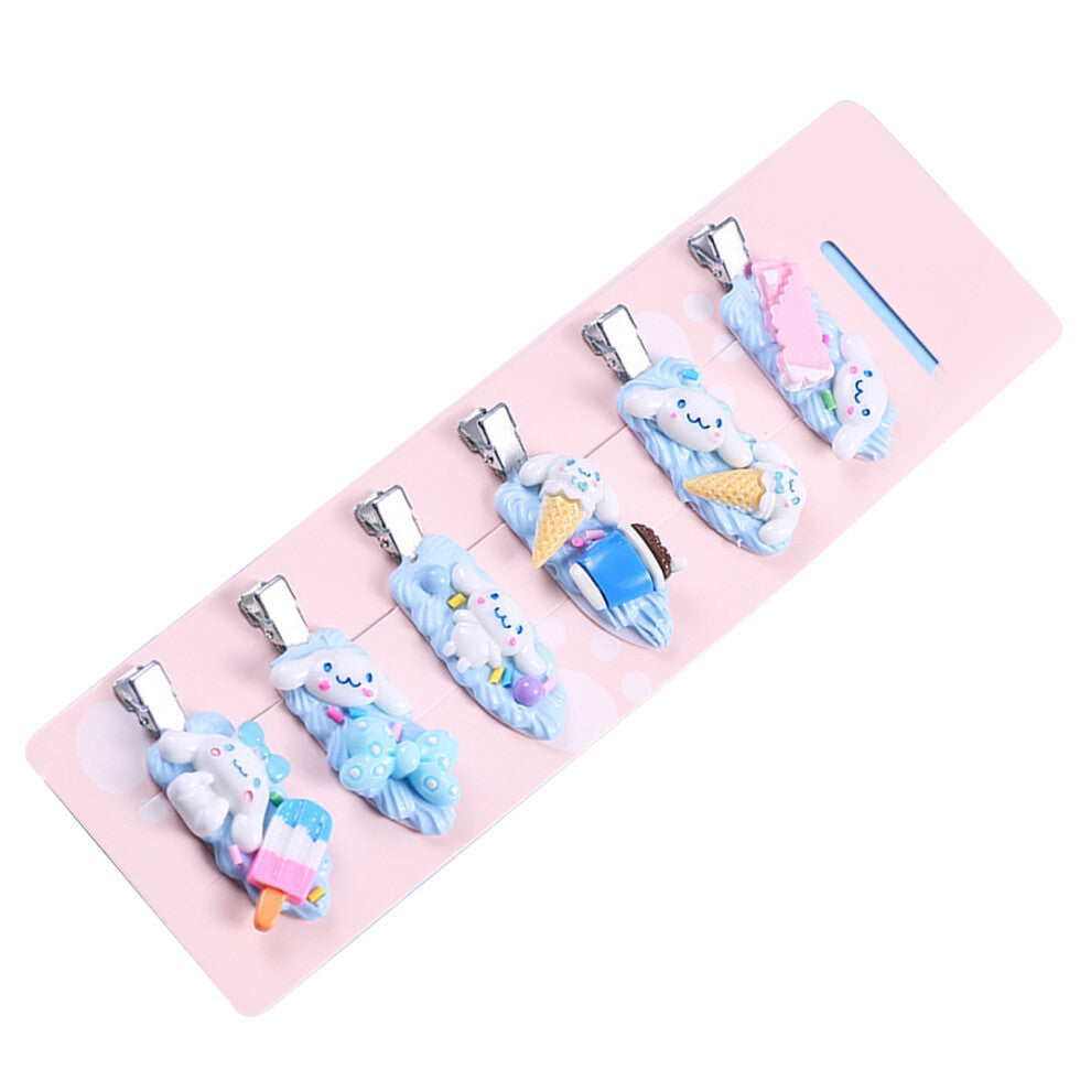 DIY Hair Clips Set for Kids, 6pcs, Resin, Plastic & Steel Accessories