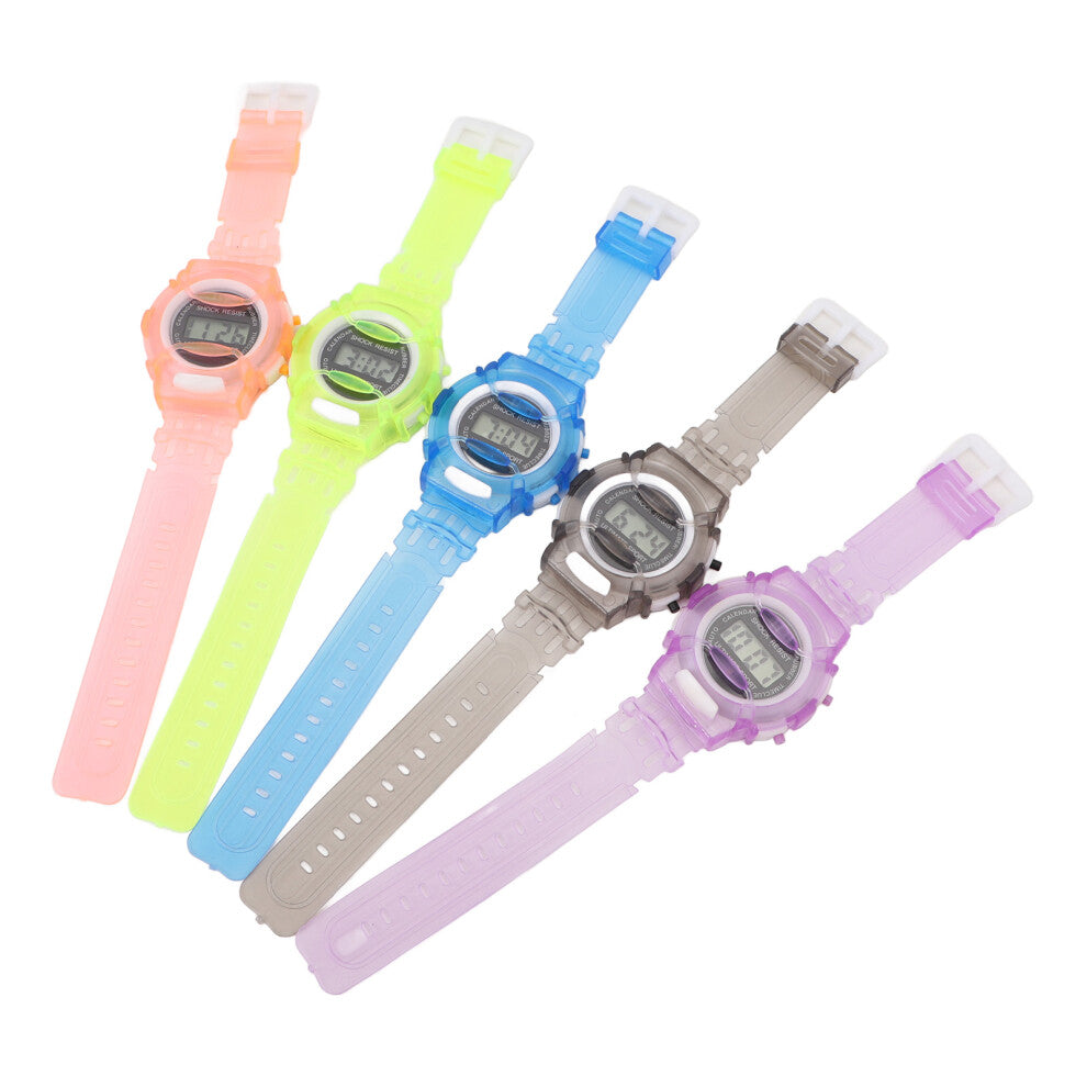 5pcs Kids Digital Sports Watches, 38mAh AG3, 21.5cm, Assorted Colors