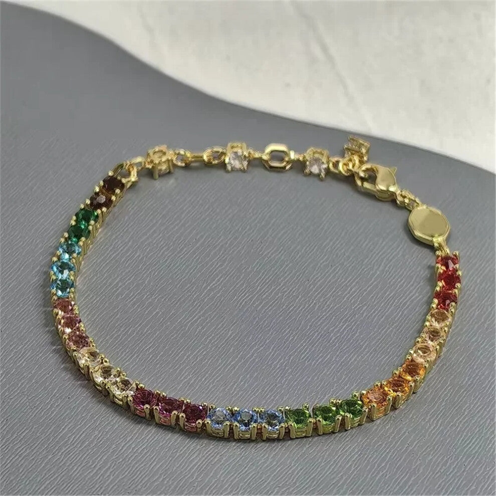 (B-1) Charm 2025 New Trendy Crystal Fine Jewelry Sets for Women Luxury Tennis Necklace Earrings Bracelet Ring Party Accessories