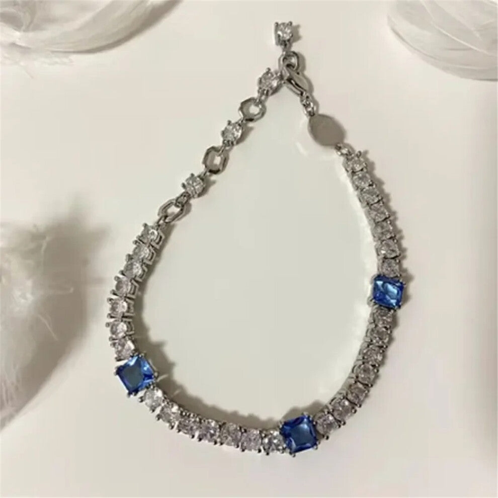 (B-3) Charm 2025 New Trendy Crystal Fine Jewelry Sets for Women Luxury Tennis Necklace Earrings Bracelet Ring Party Accessories