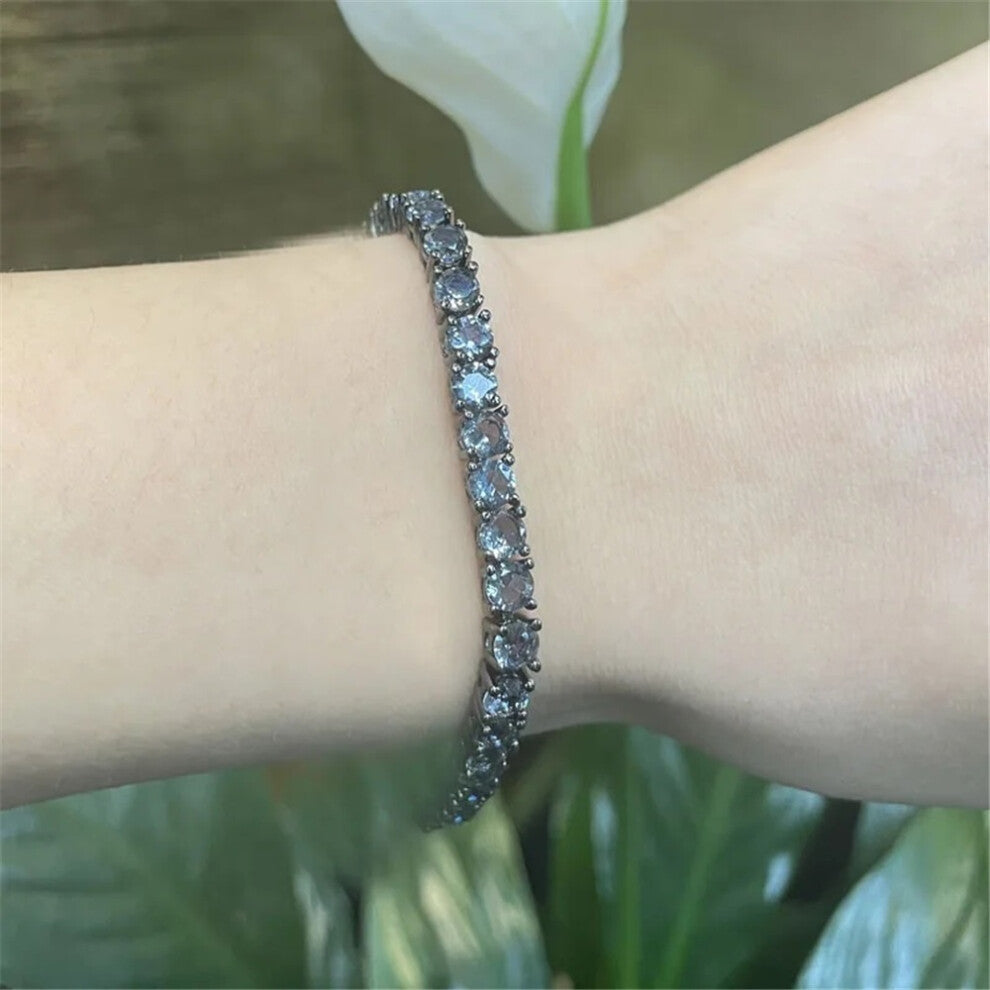 (B-8) Charm 2025 New Trendy Crystal Fine Jewelry Sets for Women Luxury Tennis Necklace Earrings Bracelet Ring Party Accessories