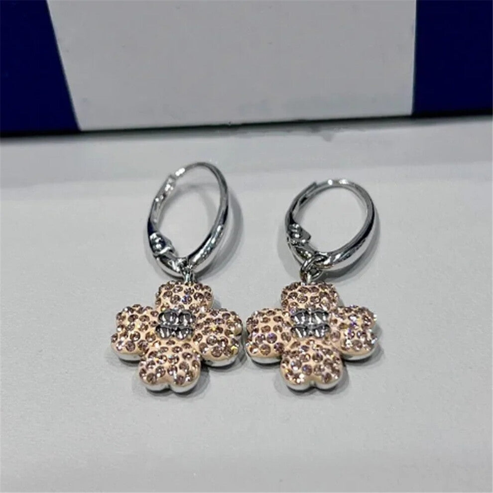 (Dark Khaki) Original 2025 Clover Necklace Fine Jewelry Sets for Women Charms Clover Necklace Earring Flowers Ring Bracelet Party Accessories