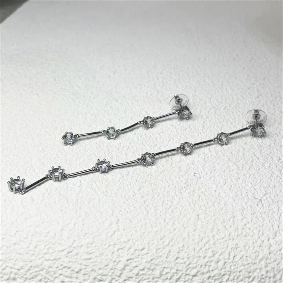 (Cyan) 2025 New Charms Fine Jewelry Sets for Women Stainless Steel Geometric Luxury Golden Crystal Charms Women Party Accessories