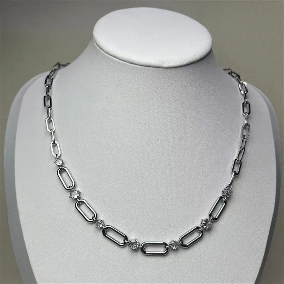 (Necklaces1) 2025 New Charms Fine Jewelry Sets for Women Stainless Steel Geometric Luxury Golden Crystal Charms Women Party Accessories