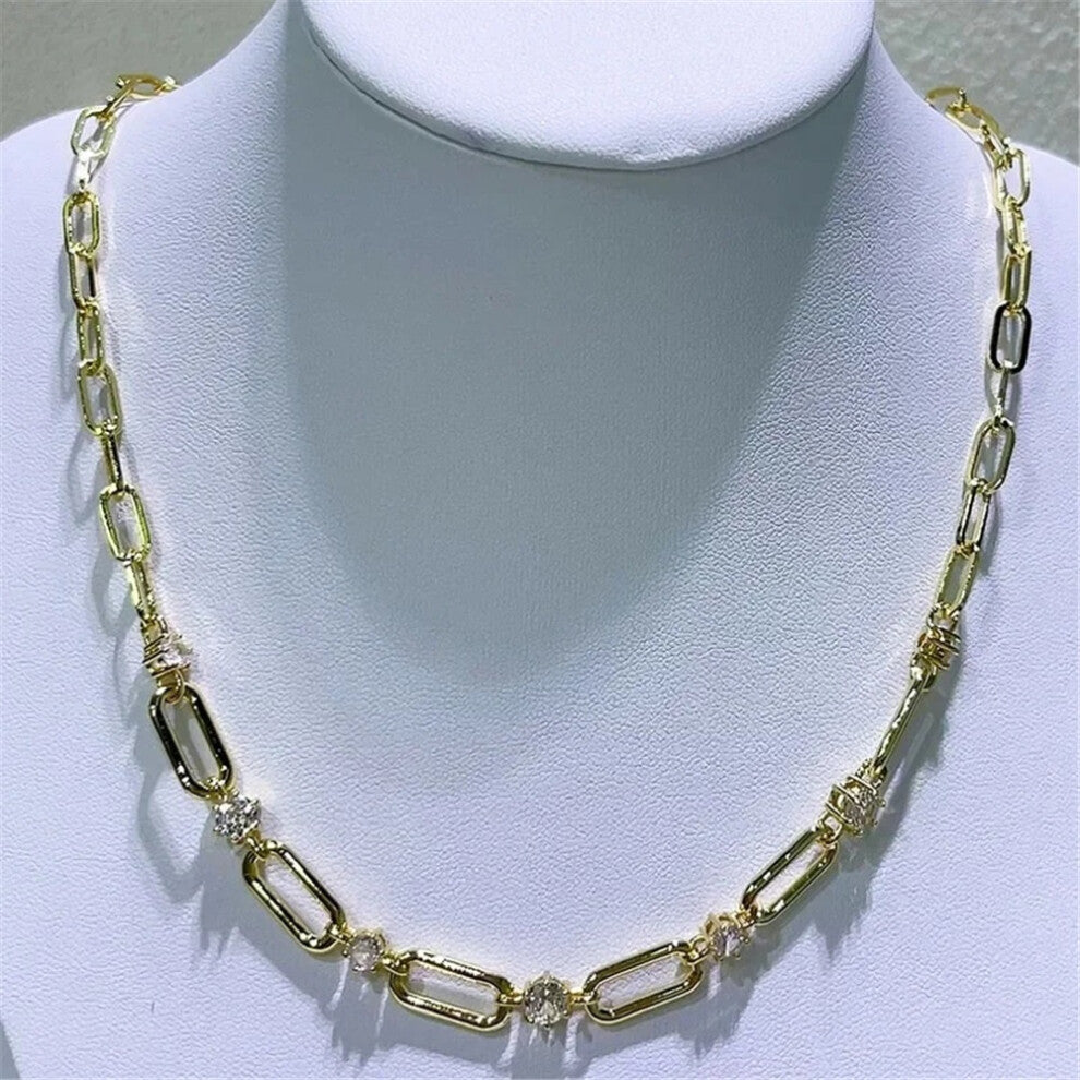 (Necklaces2) 2025 New Charms Fine Jewelry Sets for Women Stainless Steel Geometric Luxury Golden Crystal Charms Women Party Accessories