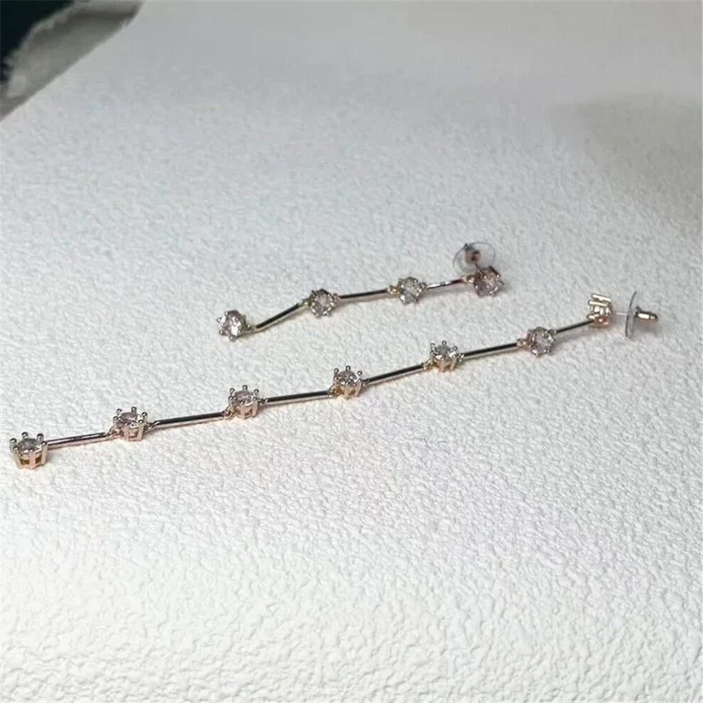 (Rose Gold3) 2025 New Charms Fine Jewelry Sets for Women Stainless Steel Geometric Luxury Golden Crystal Charms Women Party Accessories