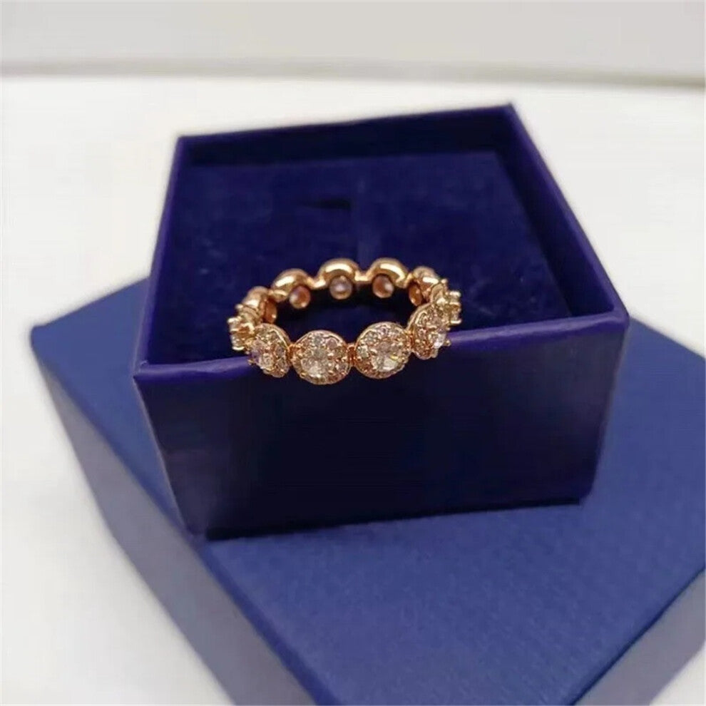 (Size 8 57mm1) 2025 New Charms Fine Jewelry Sets for Women Stainless Steel Geometric Luxury Golden Crystal Charms Women Party Accessories