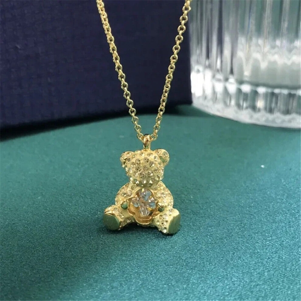 (Beige) Original 2025 Trendy Fine Jewelry Set for Women Charms Little Bear Necklace Earring Bracelet Party Accessories Romantic Gifts