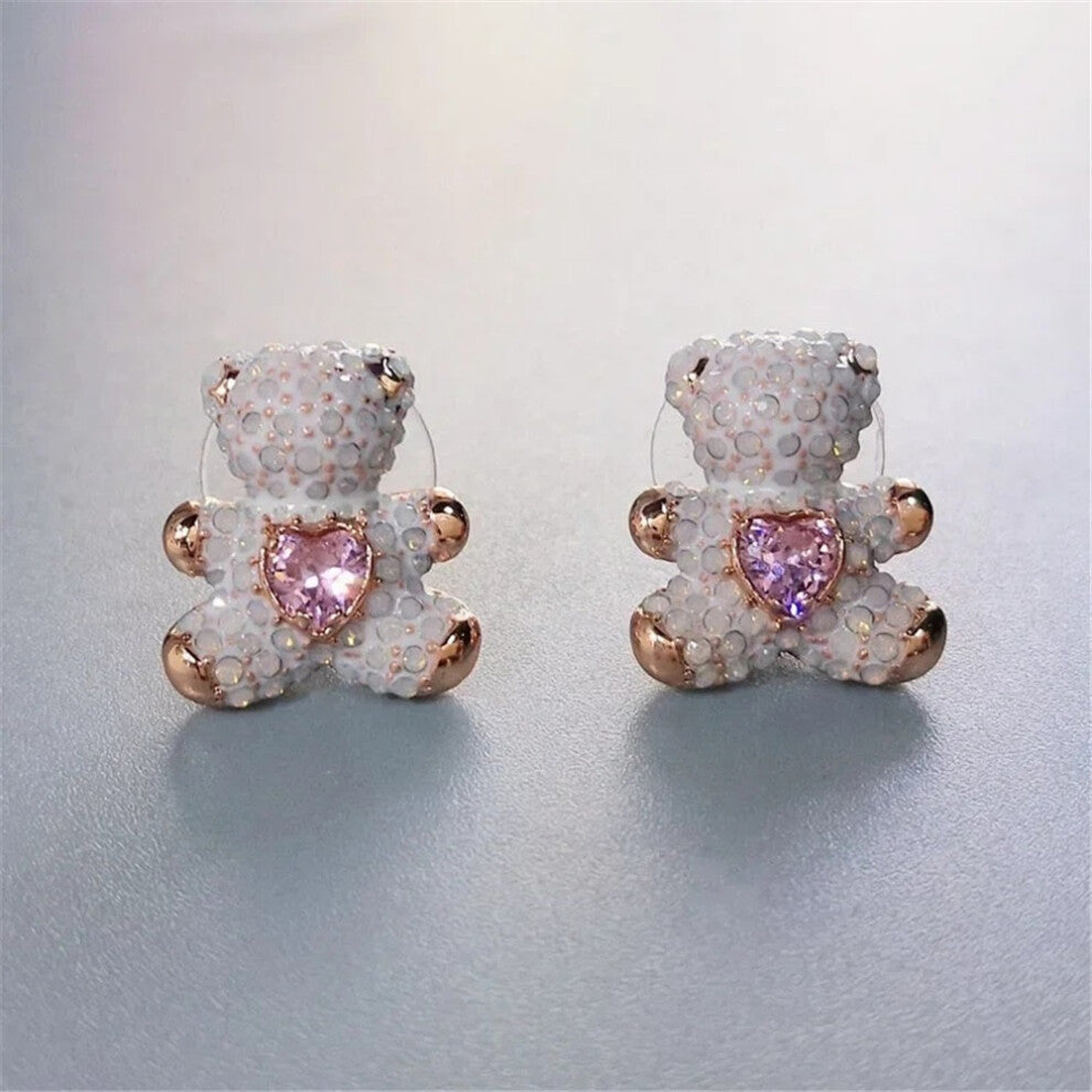 (Blue2) Original 2025 Trendy Fine Jewelry Set for Women Charms Little Bear Necklace Earring Bracelet Party Accessories Romantic Gifts