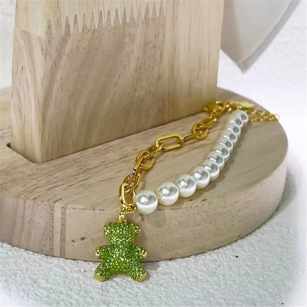 (Bracelet2) Original 2025 Trendy Fine Jewelry Set for Women Charms Little Bear Necklace Earring Bracelet Party Accessories Romantic Gifts