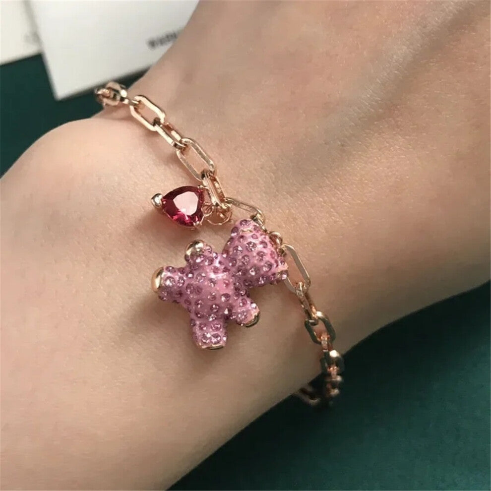 (Bracelet4) Original 2025 Trendy Fine Jewelry Set for Women Charms Little Bear Necklace Earring Bracelet Party Accessories Romantic Gifts