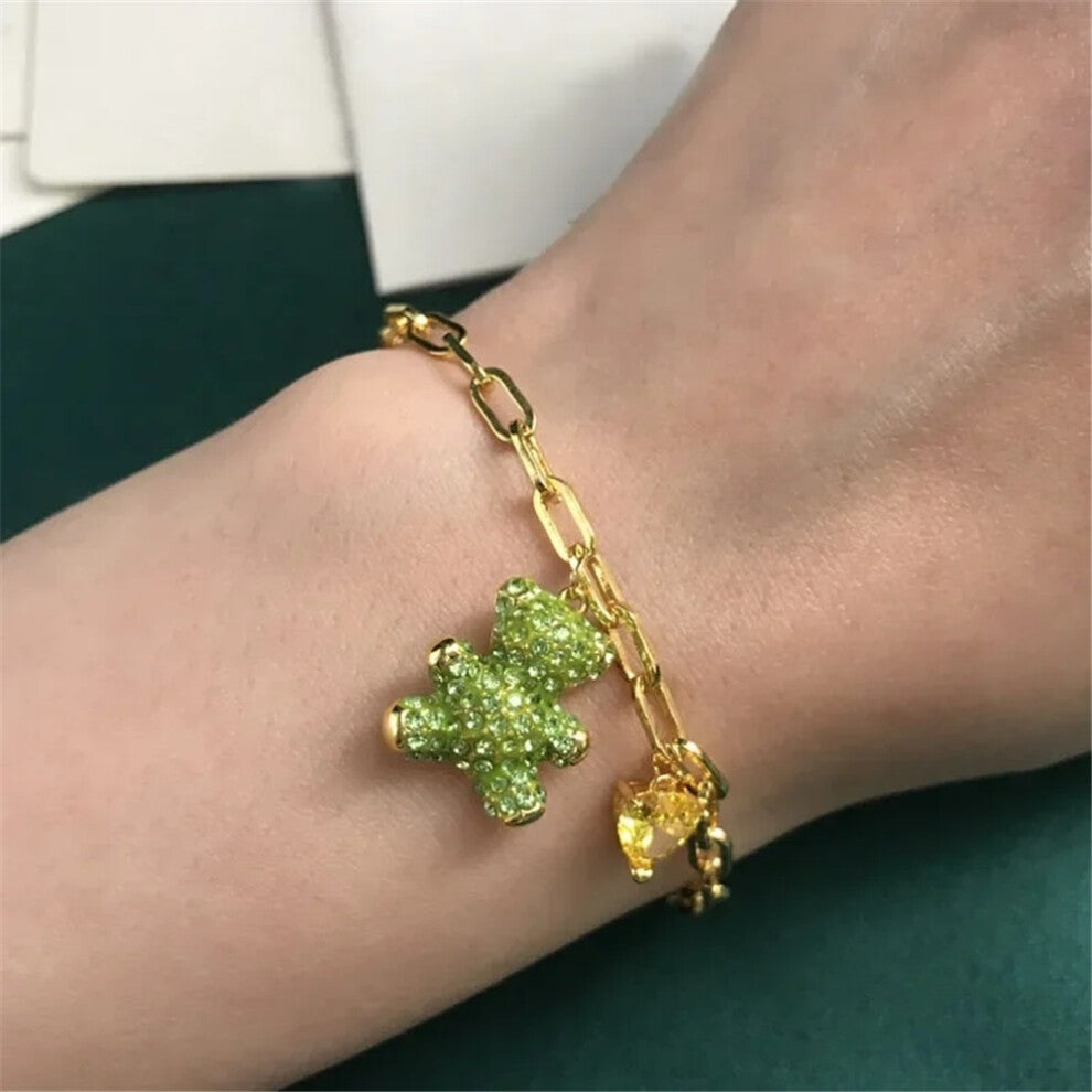 (Bracelet5) Original 2025 Trendy Fine Jewelry Set for Women Charms Little Bear Necklace Earring Bracelet Party Accessories Romantic Gifts