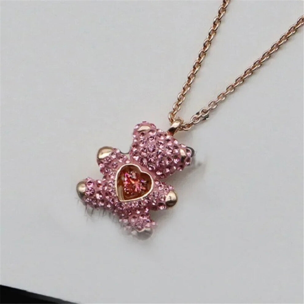 (Clear) Original 2025 Trendy Fine Jewelry Set for Women Charms Little Bear Necklace Earring Bracelet Party Accessories Romantic Gifts