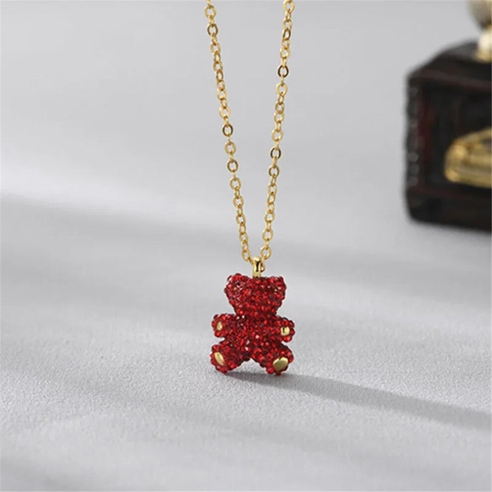 (GRAY) Original 2025 Trendy Fine Jewelry Set for Women Charms Little Bear Necklace Earring Bracelet Party Accessories Romantic Gifts