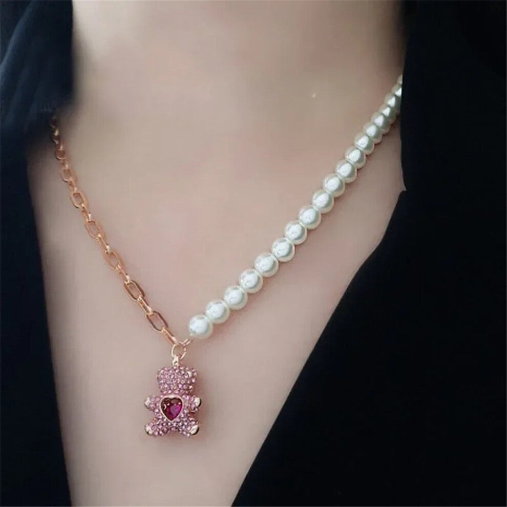 (SKY BLUE) Original 2025 Trendy Fine Jewelry Set for Women Charms Little Bear Necklace Earring Bracelet Party Accessories Romantic Gifts