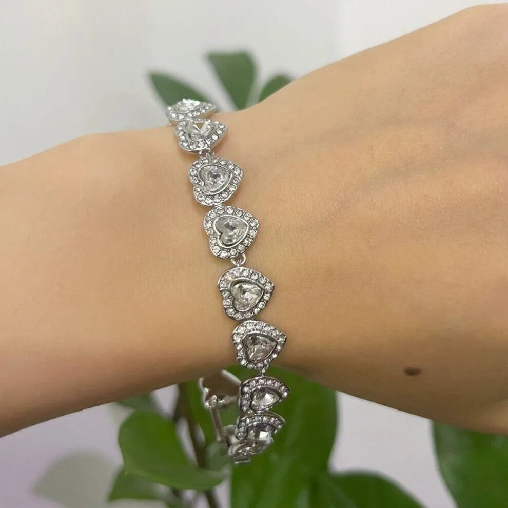 (Blue) Original 2025 New High Quality Fine Jewelry Set Charms Love Heart Necklace Earring Bracelet for Women Jewelry Free Shipping