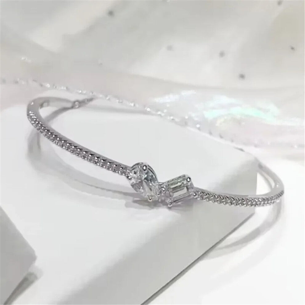 (Bracelet4) Original 2025 Trendy White Crystal Fine Jewelry Set for Women Water Drop Necklace Earring Bracelet Party Accessories Jewelry