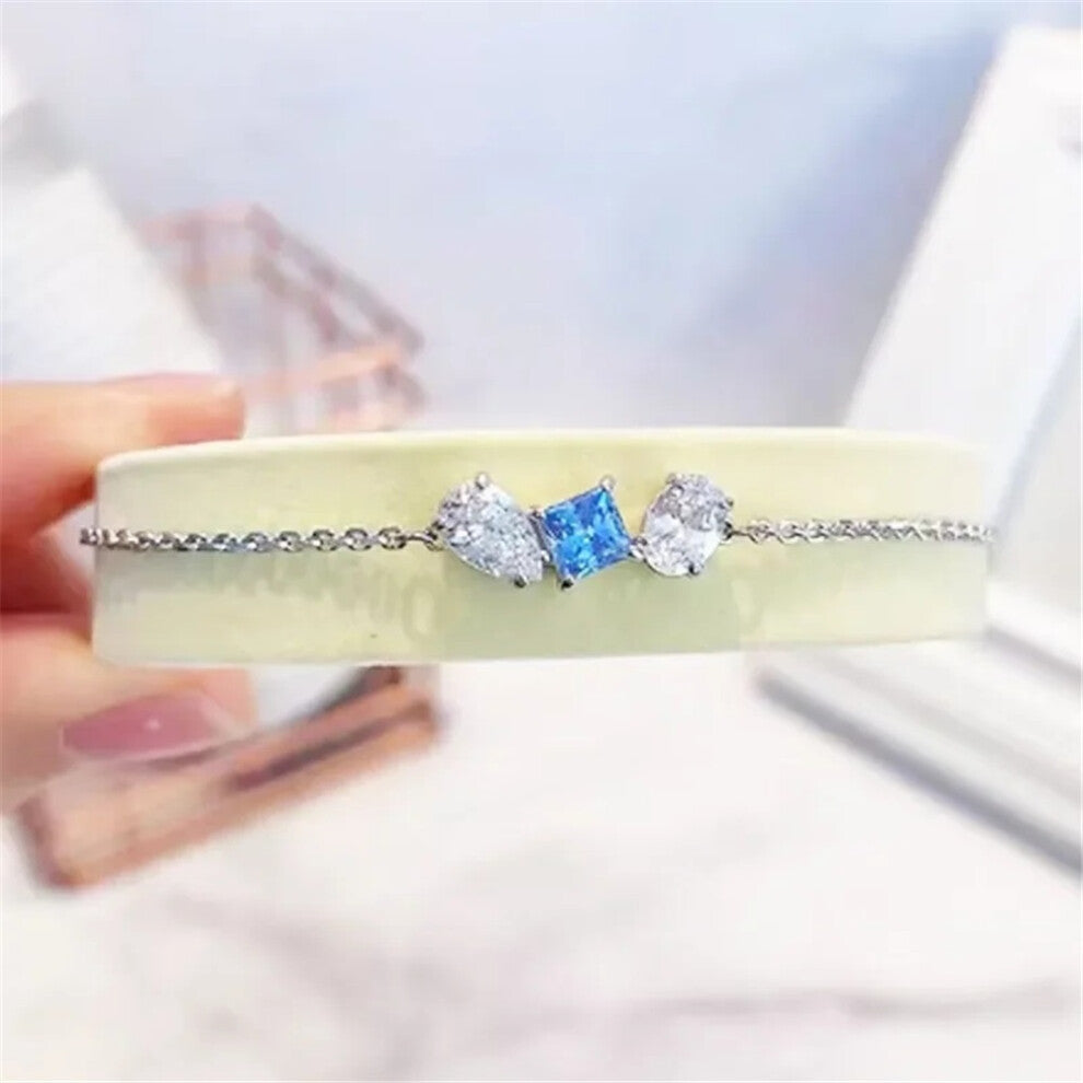 (Bracelet5) Original 2025 Trendy White Crystal Fine Jewelry Set for Women Water Drop Necklace Earring Bracelet Party Accessories Jewelry