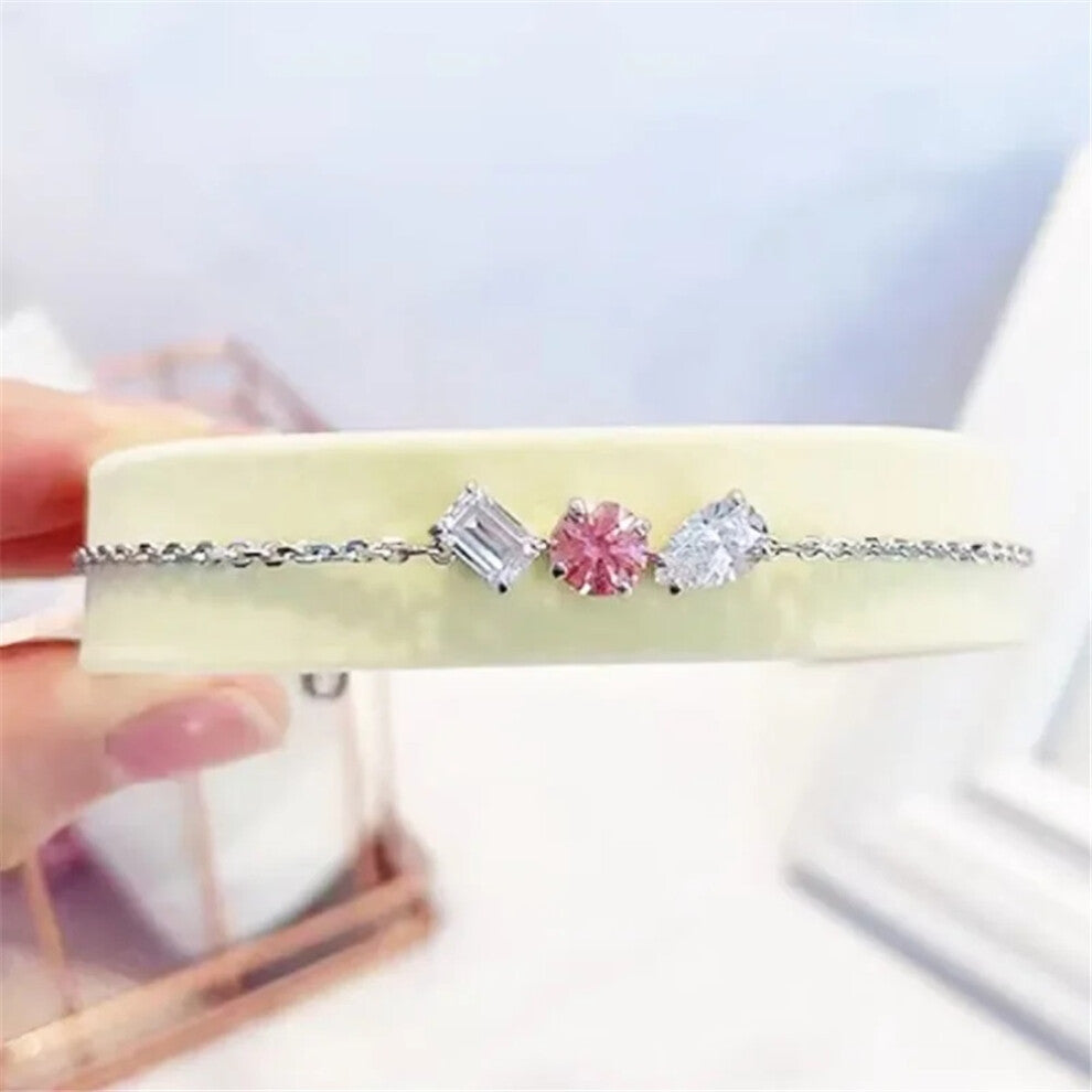 (Bracelet7) Original 2025 Trendy White Crystal Fine Jewelry Set for Women Water Drop Necklace Earring Bracelet Party Accessories Jewelry