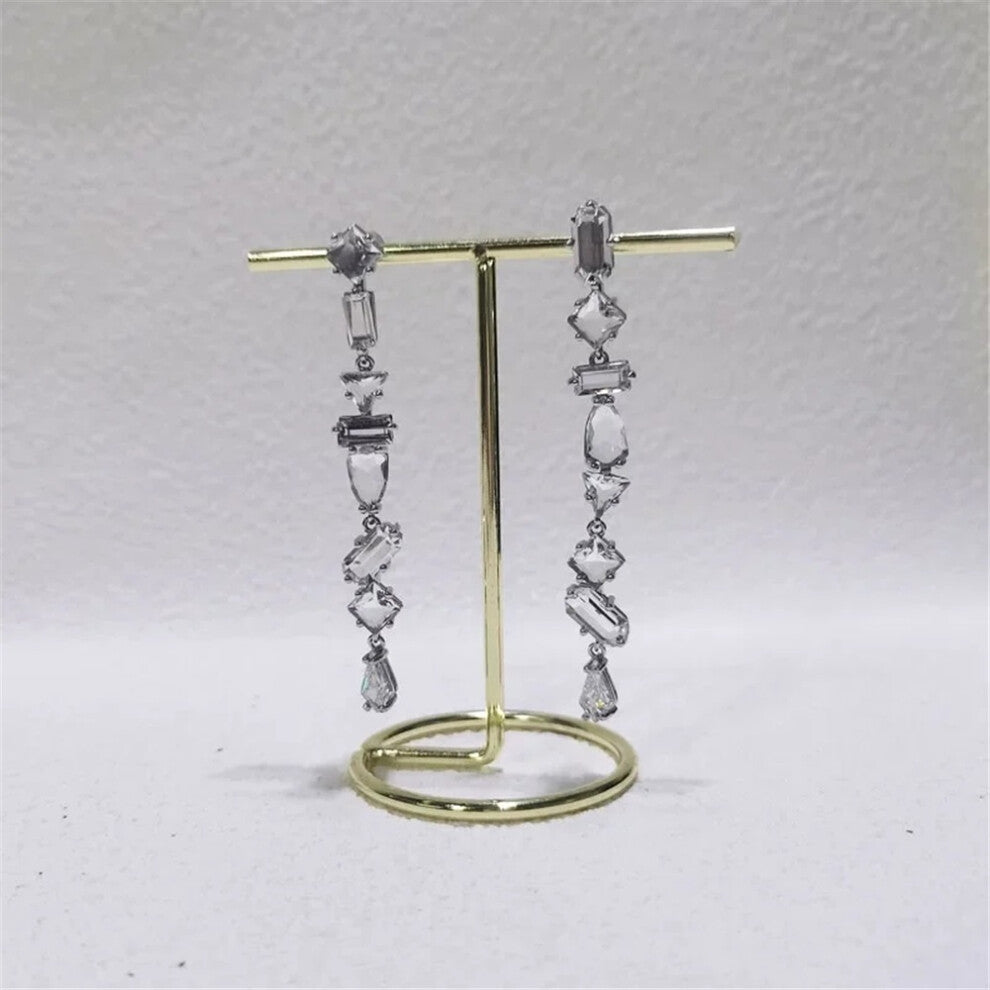 (E001) Original 2025 Trendy White Crystal Fine Jewelry Set for Women Water Drop Necklace Earring Bracelet Party Accessories Jewelry