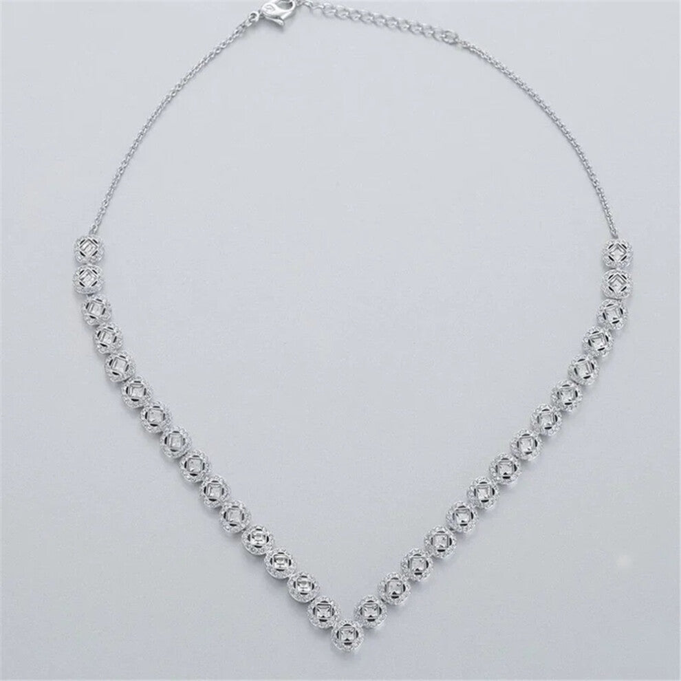 (N003) Original 2025 Trendy White Crystal Fine Jewelry Set for Women Water Drop Necklace Earring Bracelet Party Accessories Jewelry