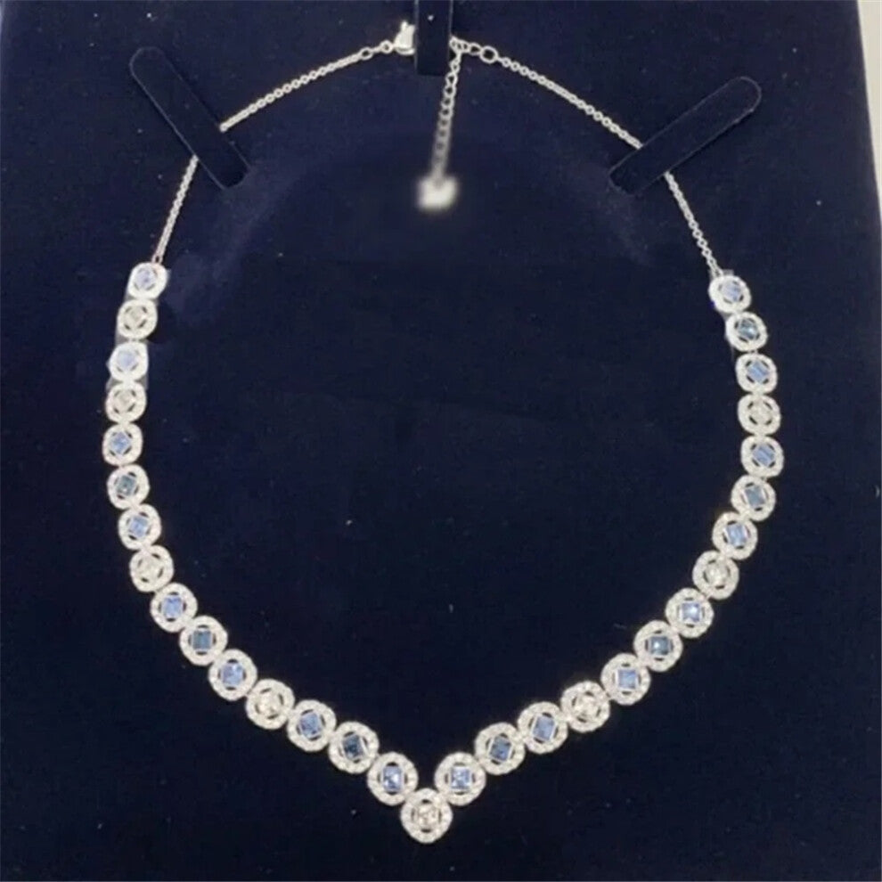 (N004) Original 2025 Trendy White Crystal Fine Jewelry Set for Women Water Drop Necklace Earring Bracelet Party Accessories Jewelry