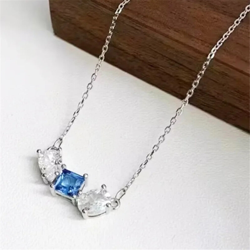 (Necklace3) Original 2025 Trendy White Crystal Fine Jewelry Set for Women Water Drop Necklace Earring Bracelet Party Accessories Jewelry