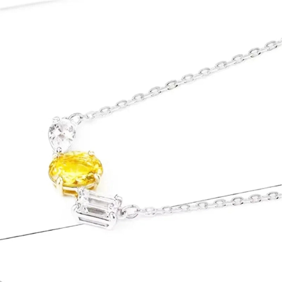 (Necklace4) Original 2025 Trendy White Crystal Fine Jewelry Set for Women Water Drop Necklace Earring Bracelet Party Accessories Jewelry