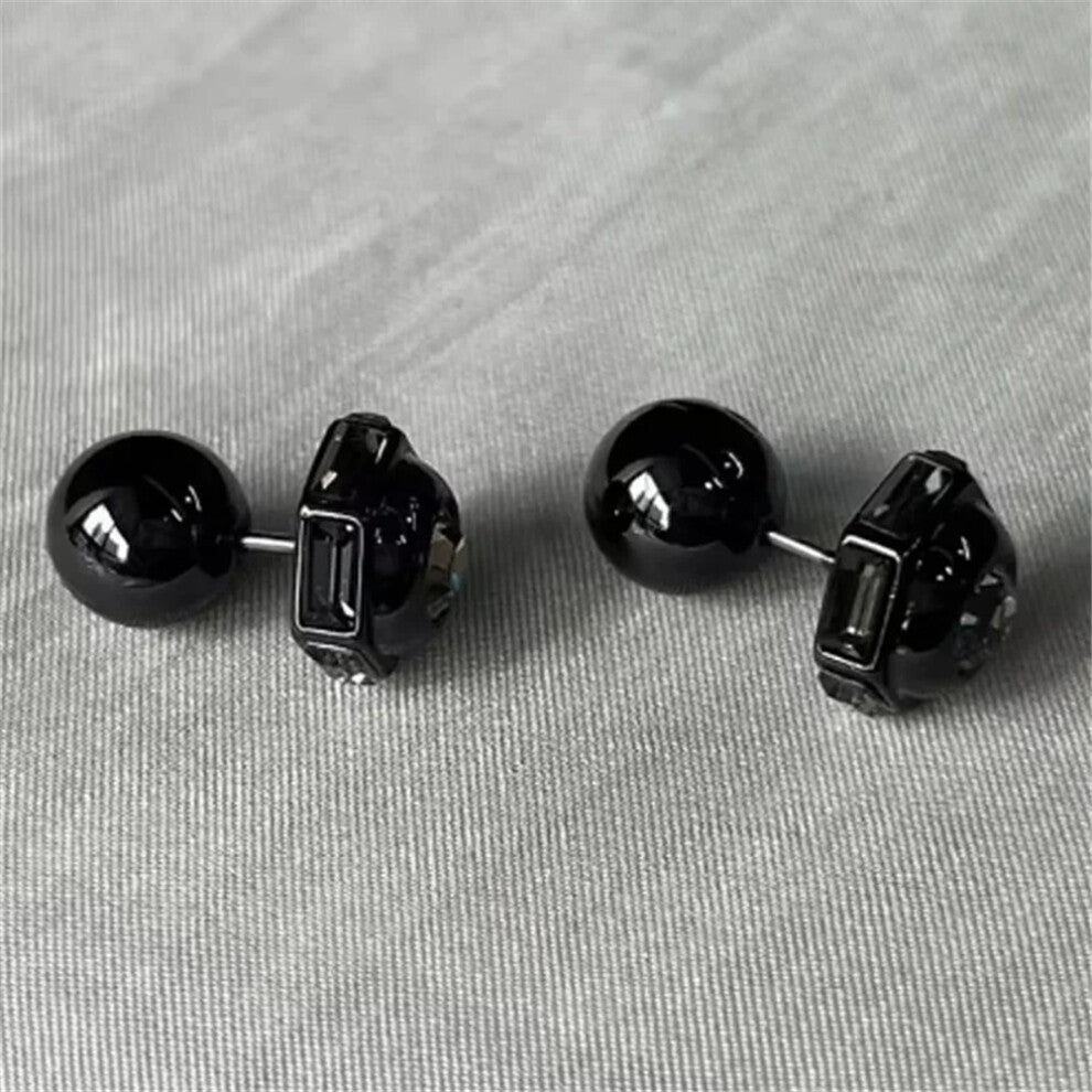 (E001) Original 2025 NEW Luxury Fashion Fine Jewelry Set for Women Black Crystal Necklace Earrings Bracelet Ring Party Accessories