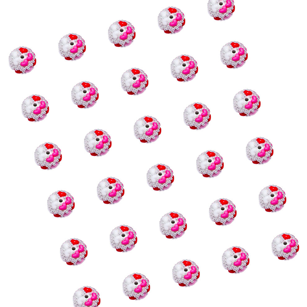 30 Pieces Elegant Charm Heart Beads Suitable for Jewelry