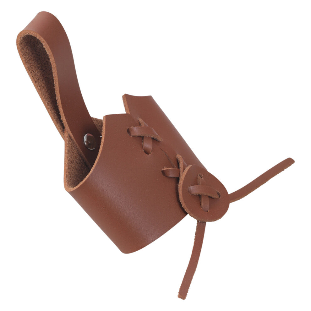 PU Leather Horn Cup Holder with Adjustable Belt Coffee Drinking