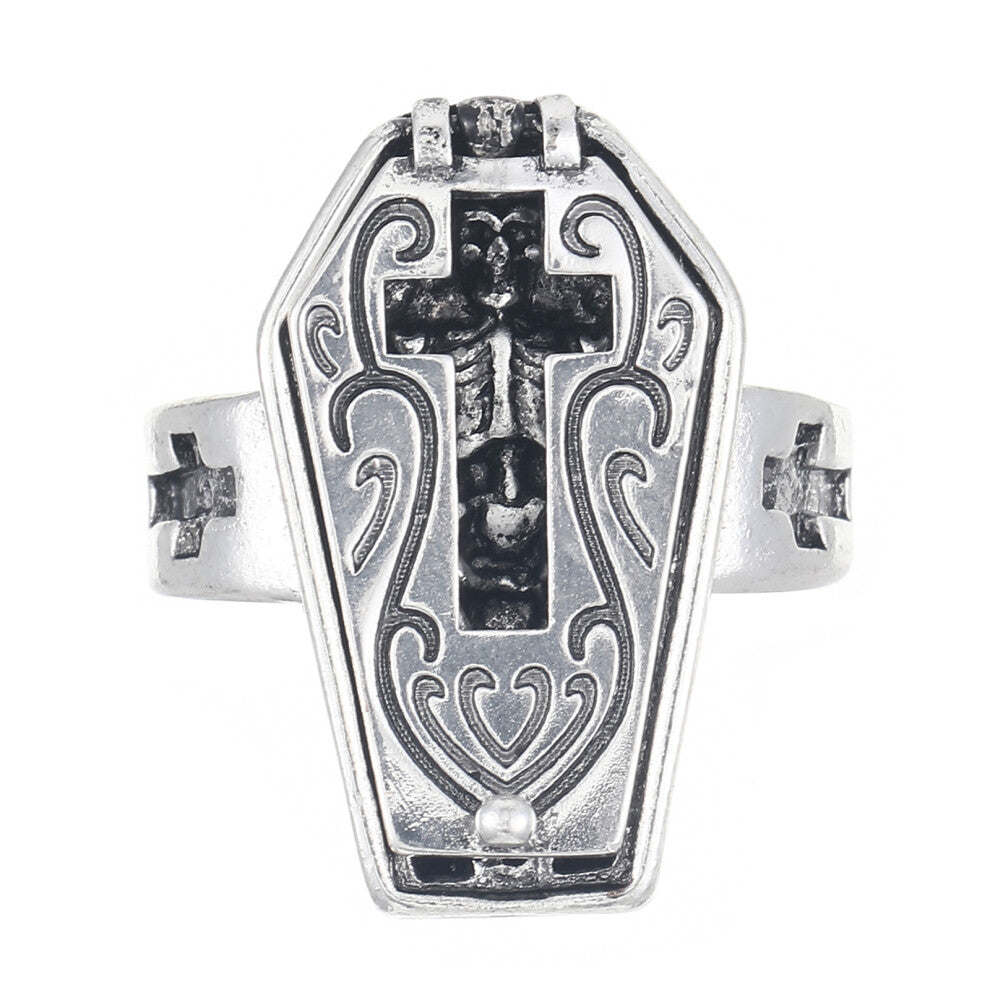 Stylish Skull Coffin Rings Distinctive Finger Rings Accessories