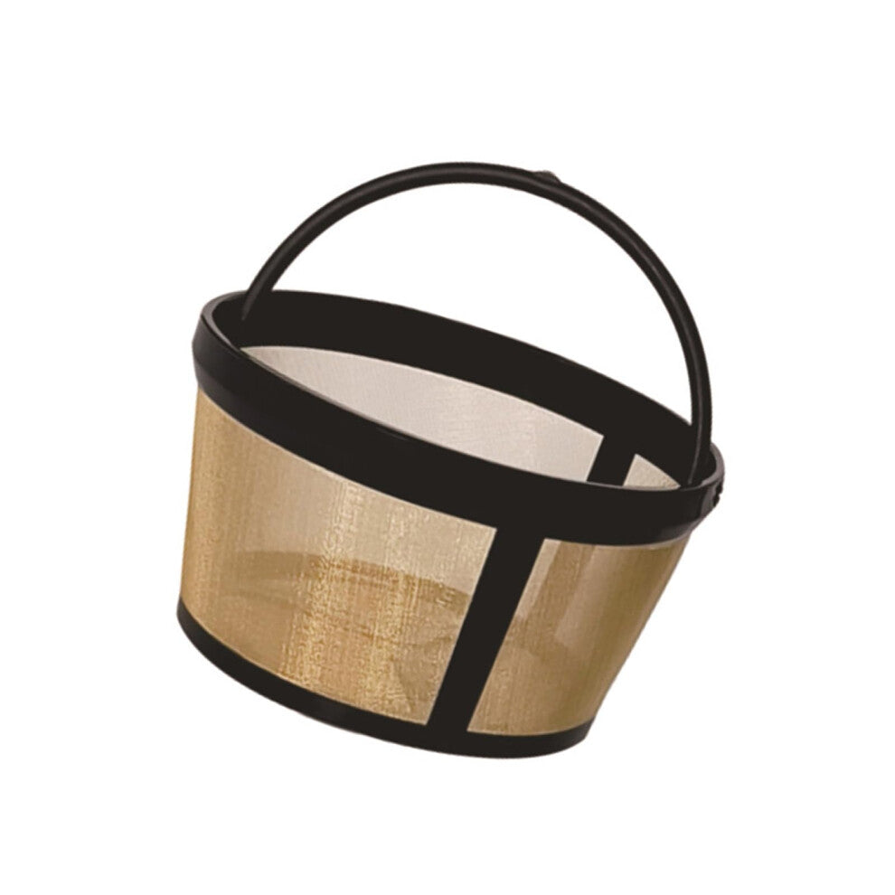 Stainless Steel Coffee Filter for 4-6-8-12 Cup Models, Durable Golden Tone Basket Style, Stable Filtering Tool