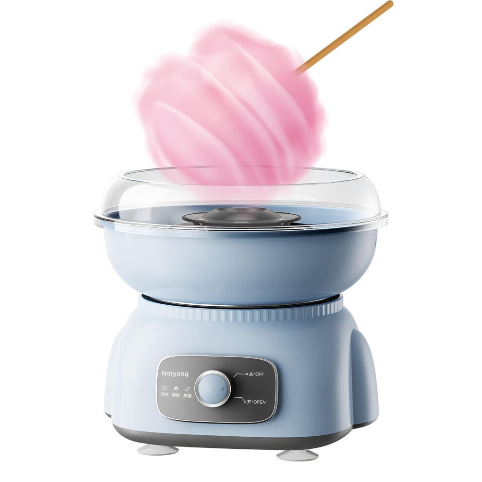 Candy Floss Machine Retro Cotton Candy Maker 500W with 10 Sticks for Kids Birthday Parties Christmas Events Blue