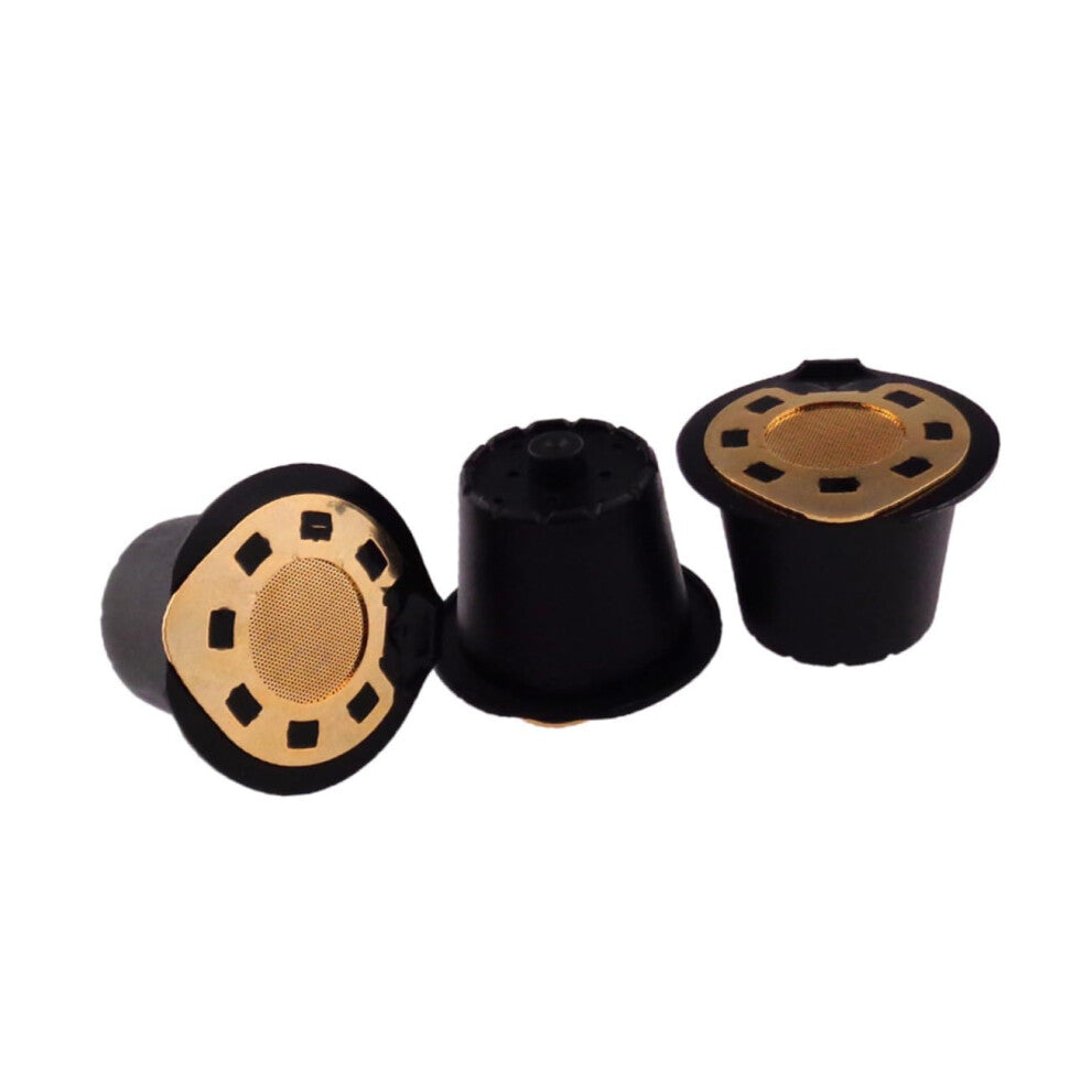 Pack Pod Filters Reusable Coffee Husk Capsules with Stainless Steel Lids Easy to Clean Medium Gold Compatible with Most Machines