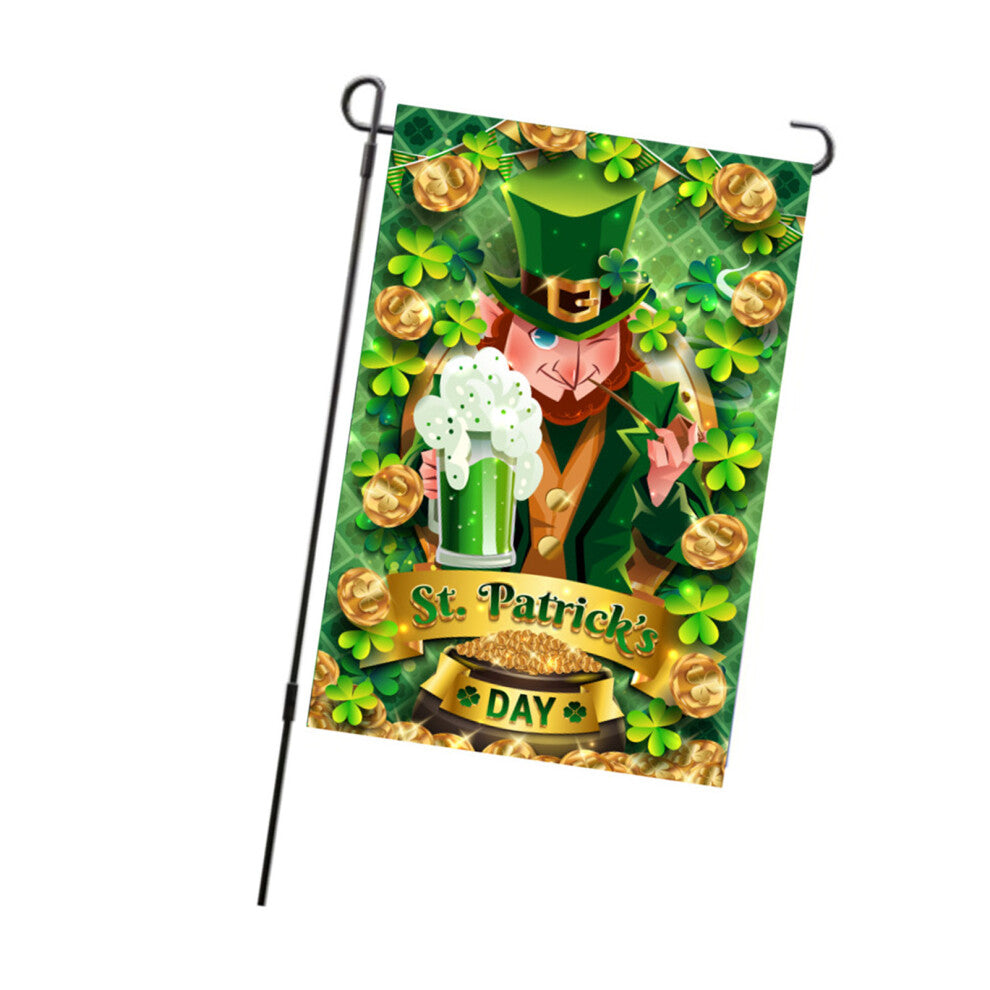 St Patricks Day Garden Flag 45x30cm 100D Polyester Outdoor Decoration