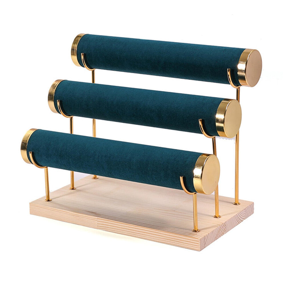 Jewelry Holder with Wood Base Detachable Tiered Rack for Bracelets Bangles and Watches Display Stand Wooden Organizer