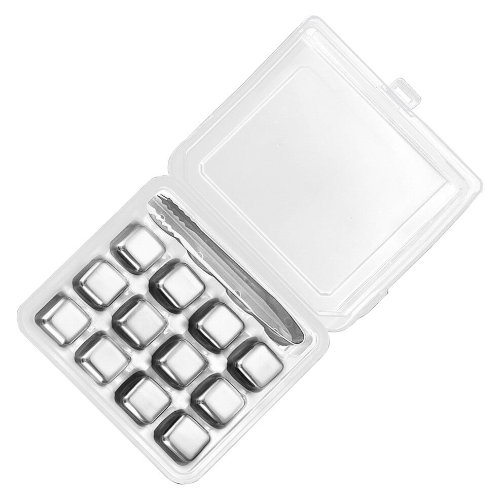 Reusable Ice Cubes with Tongs Chilling Ice Metal Ice Suitable