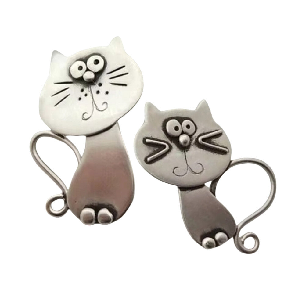 Chic Cats Shaped Ear Studs Alloy Earrings Versatile for Everyday