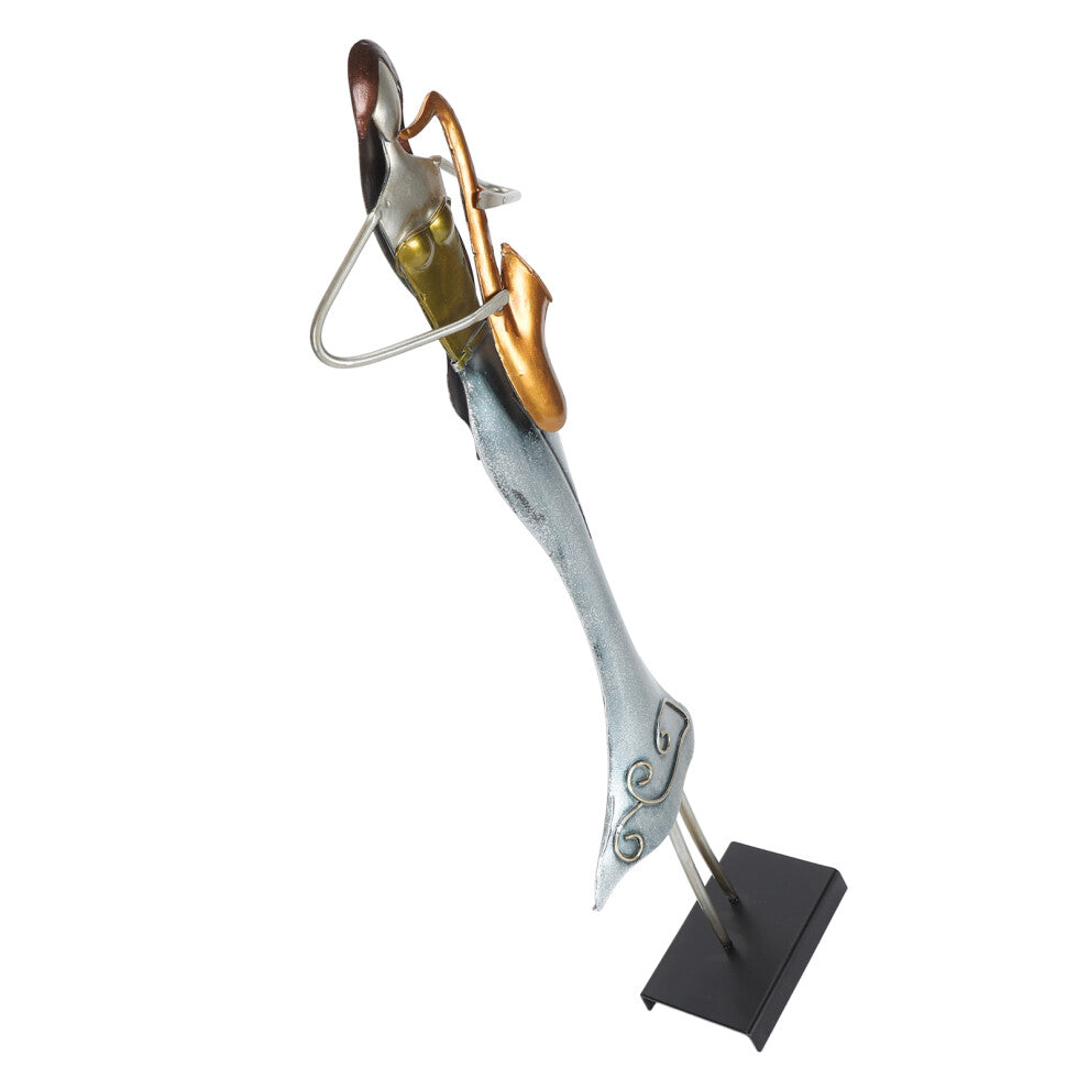 Colorfast Rustproof Iron Saxophone Player Statue for Desk & Office Decor